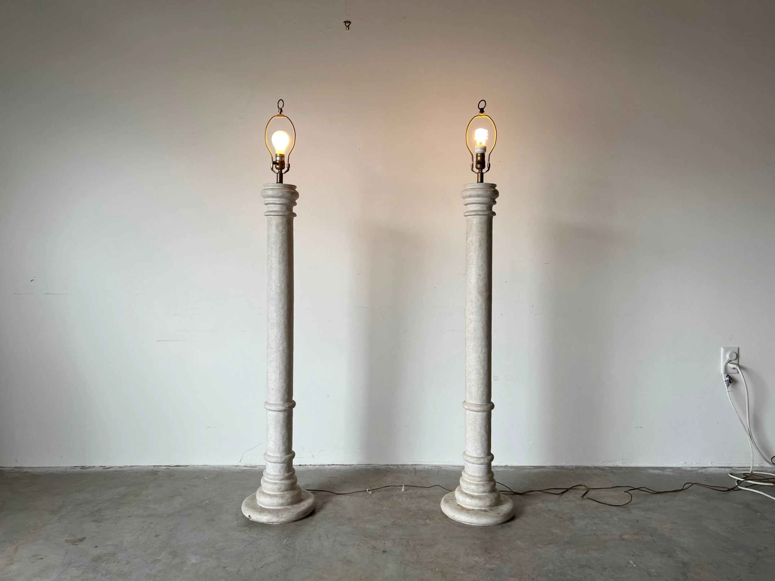 80's Postmodern Handmade Composite Floor Lamps - A Pair 3 80's Postmodern Handmade Composite Floor Lamps - A Pair - Image 3