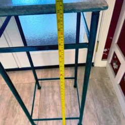 80's Tall Solid Painted Iron Metal Square Side Table With Removable Beveled Marble Top -chairish shop 80s tall solid painted iron metal square side table with removable beveled marble top 4154 scaled