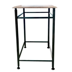 80's Tall Solid Painted Iron Metal Square Side Table With Removable Beveled Marble Top -chairish shop 80s tall solid painted iron metal square side table with removable beveled marble top 5956 scaled