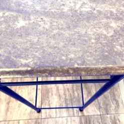 80's Tall Solid Painted Iron Metal Square Side Table With Removable Beveled Marble Top -chairish shop 80s tall solid painted iron metal square side table with removable beveled marble top 9399 scaled