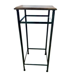 80's Tall Solid Painted Iron Metal Square Side Table With Removable Beveled Marble Top -chairish shop 80s tall solid painted iron metal square side table with removable beveled marble top 9617 scaled