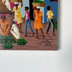 80's Vintage Haitian Art Oil Painting -chairish shop 80s vintage haitian art oil painting 0300 scaled