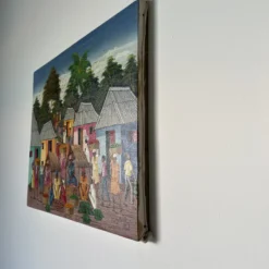 80's Vintage Haitian Art Oil Painting -chairish shop 80s vintage haitian art oil painting 0882 scaled