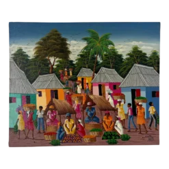 80's Vintage Haitian Art Oil Painting