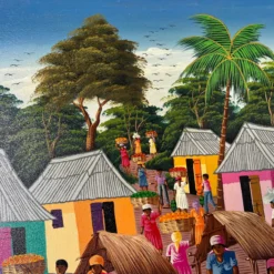 80's Vintage Haitian Art Oil Painting -chairish shop 80s vintage haitian art oil painting 5489 scaled