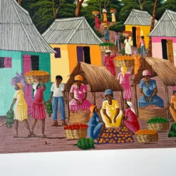80's Vintage Haitian Art Oil Painting -chairish shop 80s vintage haitian art oil painting 7662 scaled