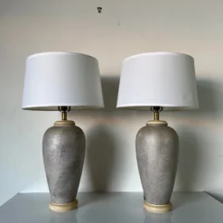 80's Vintage Handmade Ceramic Table Lamps - A Pair -chairish shop 80s vintage handmade ceramic table lamps a pair 1718 scaled