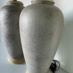 80's Vintage Handmade Ceramic Table Lamps - A Pair -chairish shop 80s vintage handmade ceramic table lamps a pair 2276 scaled