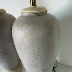 80's Vintage Handmade Ceramic Table Lamps - A Pair -chairish shop 80s vintage handmade ceramic table lamps a pair 2611 scaled