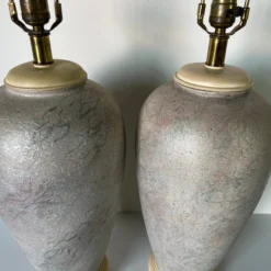 80's Vintage Handmade Ceramic Table Lamps - A Pair -chairish shop 80s vintage handmade ceramic table lamps a pair 4086 scaled