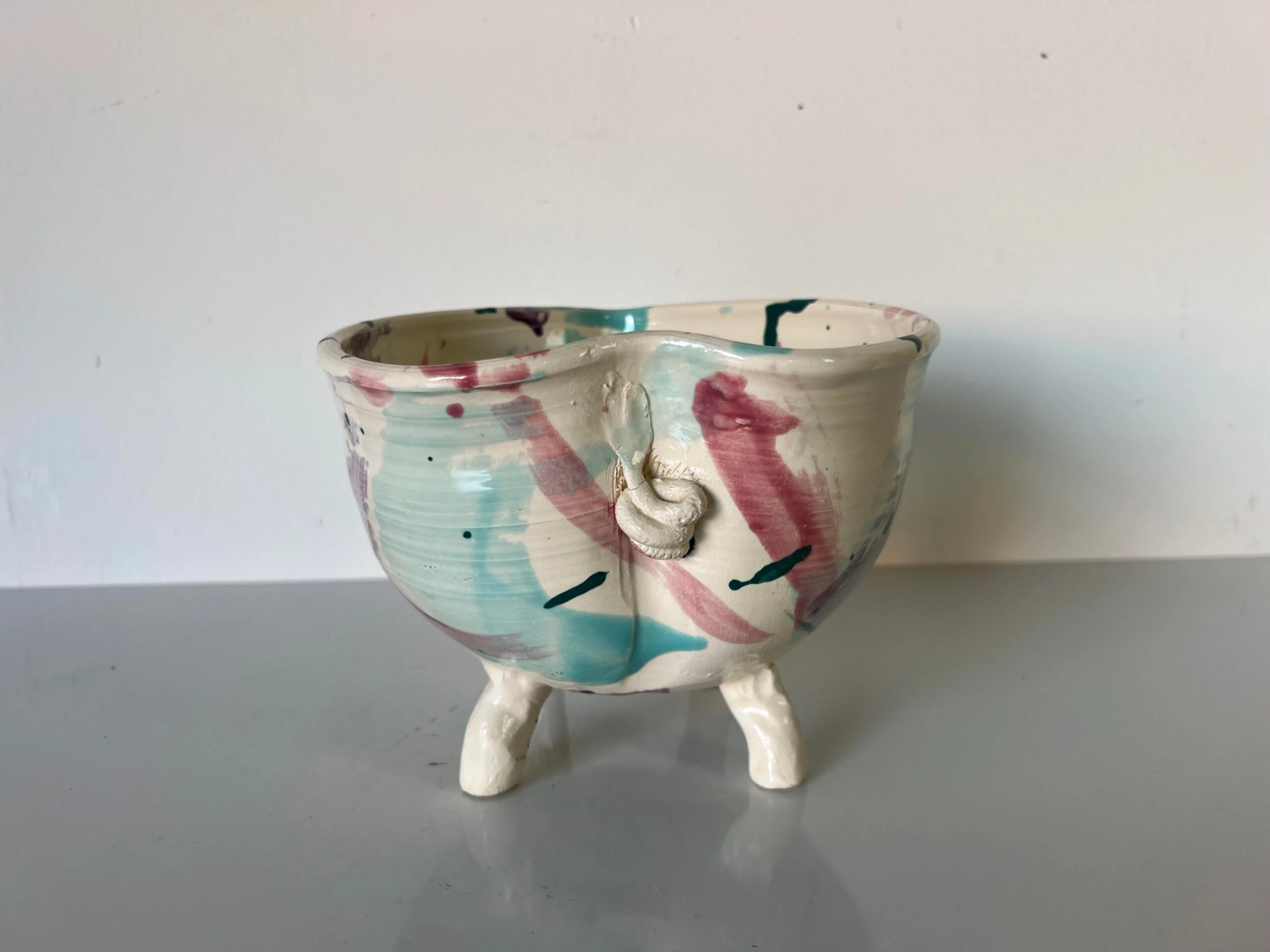 80's Vintage Pig - Shape Artistic Pottery Bowl , Signed 6 80's Vintage Pig - Shape Artistic Pottery Bowl , Signed - Image 6