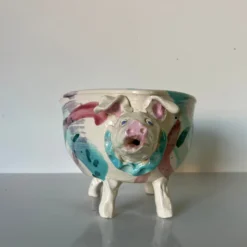 80's Vintage Pig - Shape Artistic Pottery Bowl , Signed 13 80's Vintage Pig - Shape Artistic Pottery Bowl , Signed -chairish shop 80s vintage pig shape artistic pottery bowl signed 7635 scaled