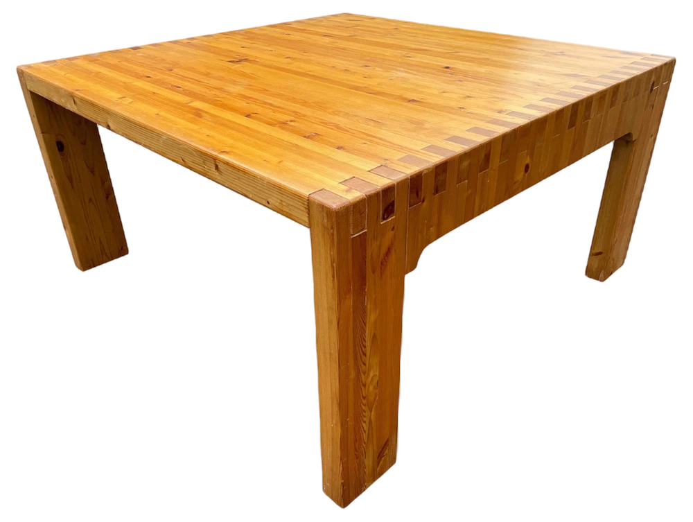 A Danish Mid-Century Modern Brutalist Coffee Table In Pine From The 1970´s, 1972 1 A Danish Mid-Century Modern Brutalist Coffee Table In Pine From The 1970´s, 1972