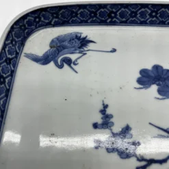 A Vintage Chinese Blue And White Decorated Square Shaped Tray 1940’s -chairish shop a vintage chinese blue and white decorated square shaped tray 1940s 8003 scaled