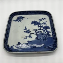 A Vintage Chinese Blue And White Decorated Square Shaped Tray 1940’s -chairish shop a vintage chinese blue and white decorated square shaped tray 1940s 9194 scaled