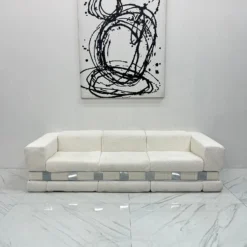 Adrian Pearsall Chrome And Boucle Sofa, 1970's -chairish shop adrian pearsall chrome and boucle sofa 1970s 0712