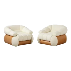 Adriano Piazzesi Italian 1970's Lounge Chairs - A Pair