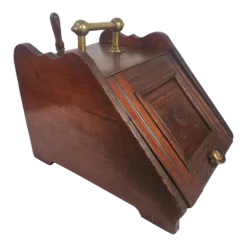 Antique 1800's English Victorian Coal Hod With Scoop
