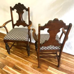Antique Early 1900’s 9 Piece Hand Carved Wood Art Deco Dining Room Table In Chairs In Thibaut Anna French Cornwall And Julian Upholstery -chairish shop antique early 1900s 9 piece hand carved wood art deco dining room table in chairs in thibaut anna french cornwall and julian upholstery 0622 scaled