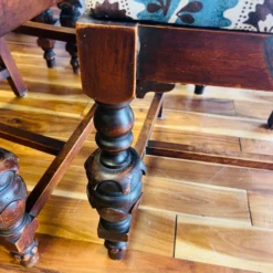 Antique Early 1900’s 9 Piece Hand Carved Wood Art Deco Dining Room Table In Chairs In Thibaut Anna French Cornwall And Julian Upholstery -chairish shop antique early 1900s 9 piece hand carved wood art deco dining room table in chairs in thibaut anna french cornwall and julian upholstery 7674 scaled