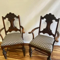Antique Early 1900’s 9 Piece Hand Carved Wood Art Deco Dining Room Table In Chairs In Thibaut Anna French Cornwall And Julian Upholstery -chairish shop antique early 1900s 9 piece hand carved wood art deco dining room table in chairs in thibaut anna french cornwall and julian upholstery 9342 scaled