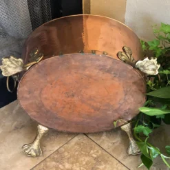 Antique English Copper And Brass Coal Bin Hand Crafted 1800's -chairish shop antique english copper and brass coal bin hand crafted 1800s 9819