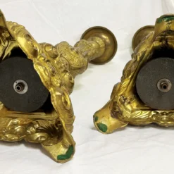 Antique French Brass Altar Prickets/ Candlesticks Circa Early 1900's- A Pair -chairish shop antique french brass altar prickets candlesticks circa early 1900s a pair 2532