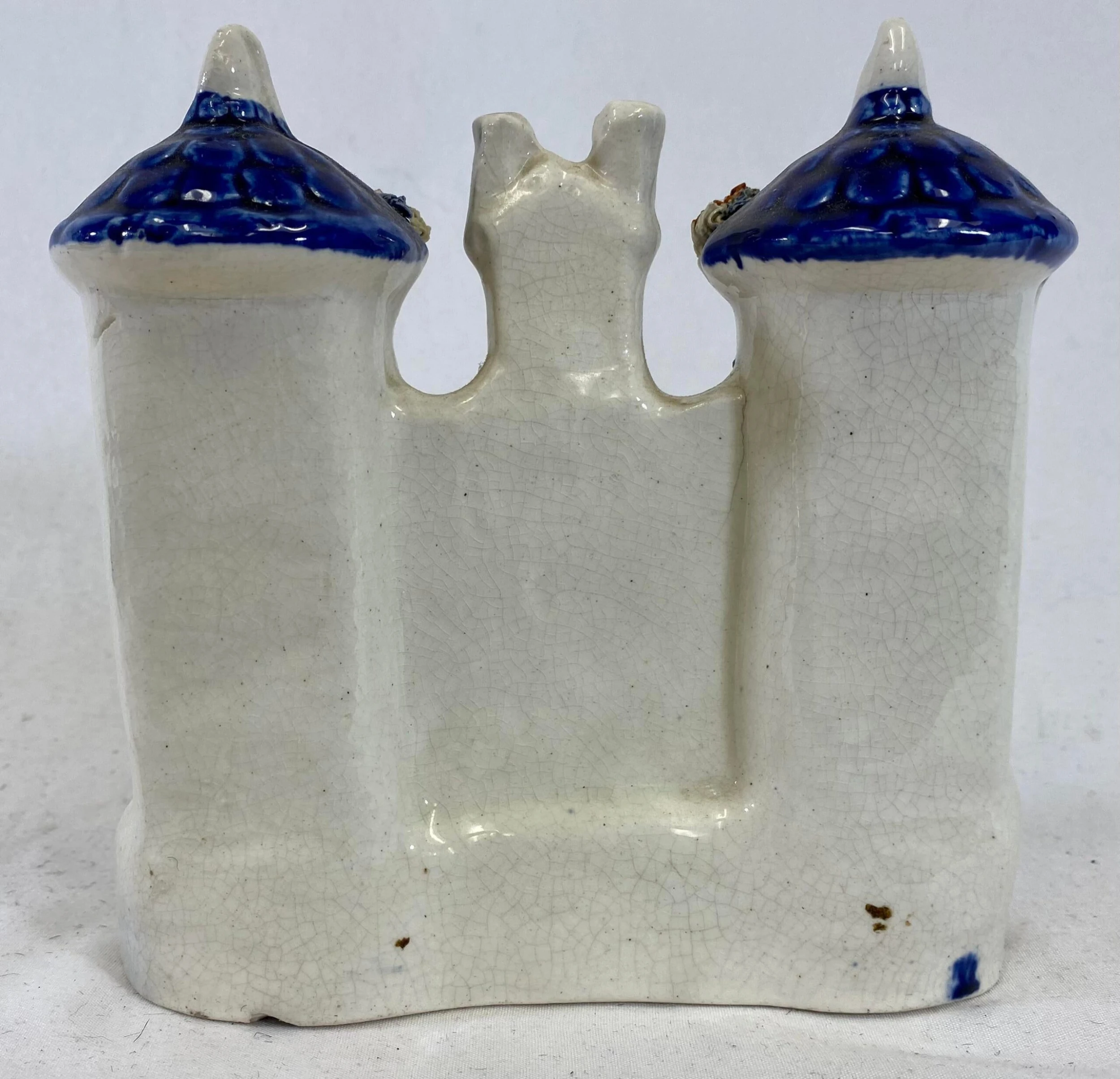 Antique Hand Painted Porcelain Staffordshire House /Villa With Cobalt Blue Roof From England - Circa 1860’s 7 Antique Hand Painted Porcelain Staffordshire House /Villa With Cobalt Blue Roof From England - Circa 1860’s - Image 7