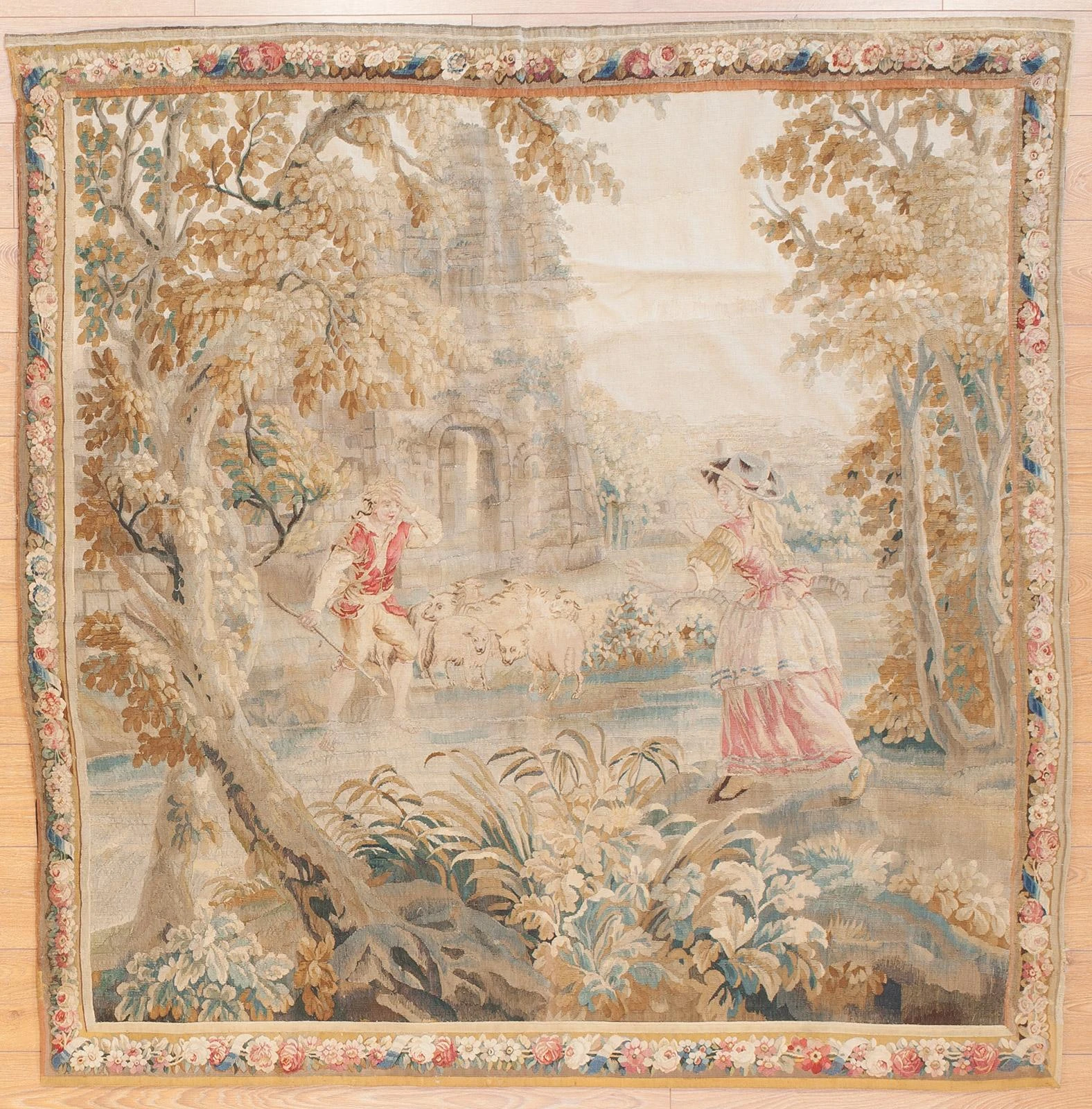 Antique Pair Of Tapestries Circa 1880's 3 Antique Pair Of Tapestries Circa 1880's - Image 3