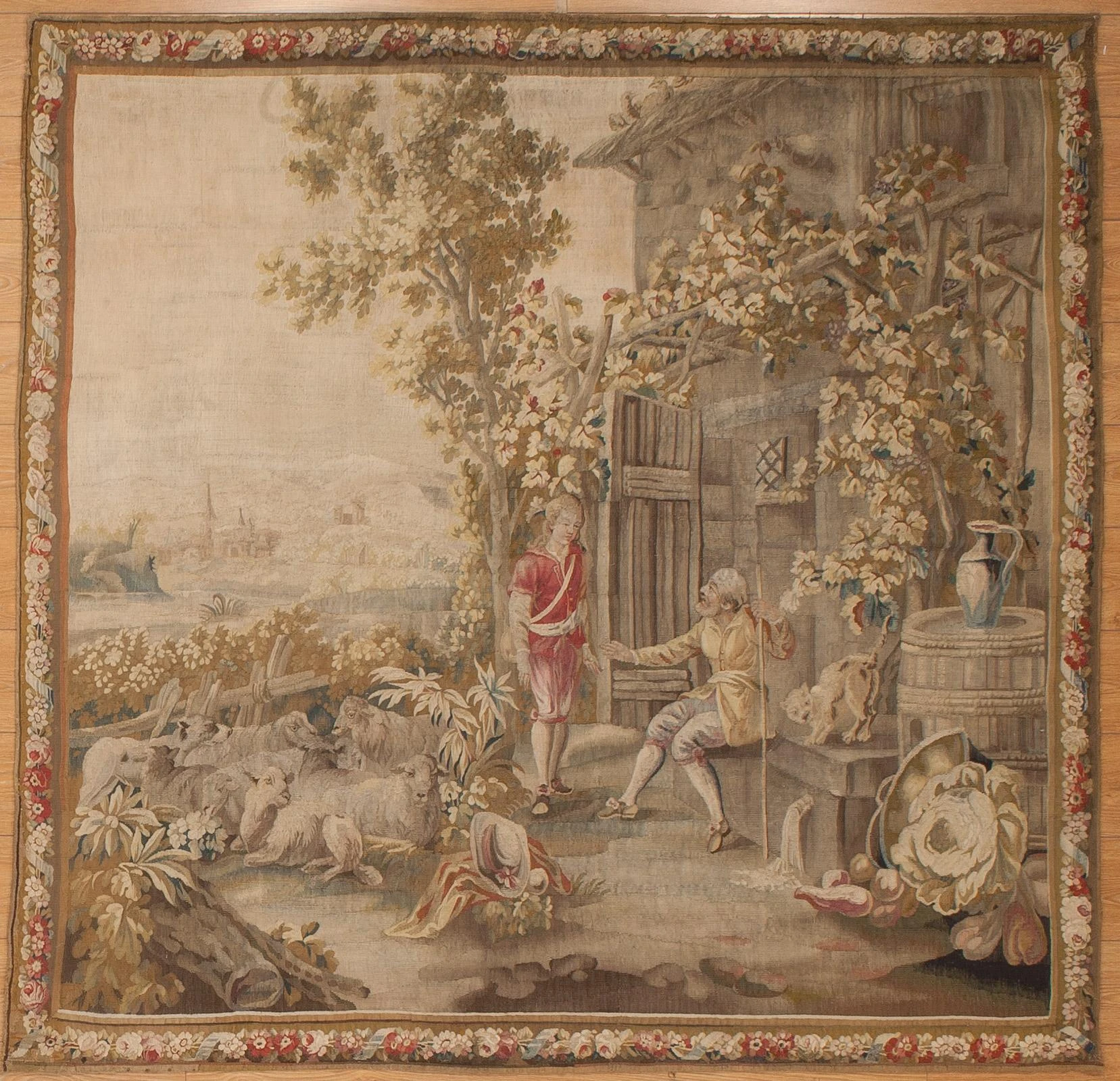 Antique Pair Of Tapestries Circa 1880's 2 Antique Pair Of Tapestries Circa 1880's - Image 2