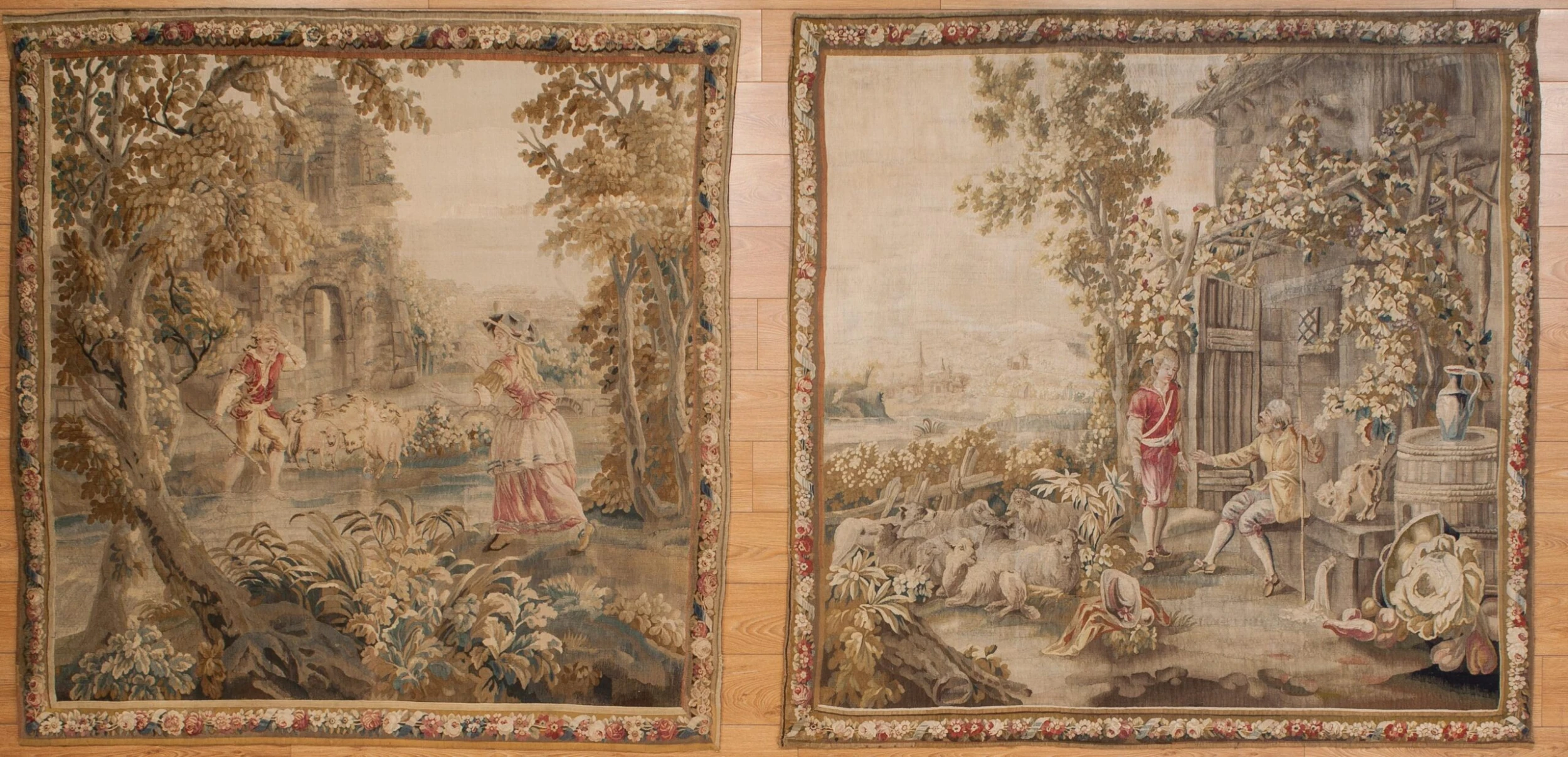 Antique Pair Of Tapestries Circa 1880's 5 Antique Pair Of Tapestries Circa 1880's - Image 5