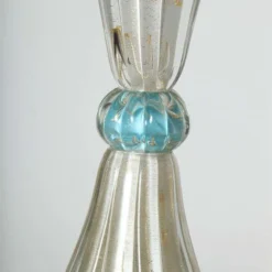 Barovier & Toso Ribbed White Murano Glass Lamp With Gold Inclusions, 1950's -chairish shop barovier and toso ribbed white murano glass lamp with gold inclusions 1950s 0535