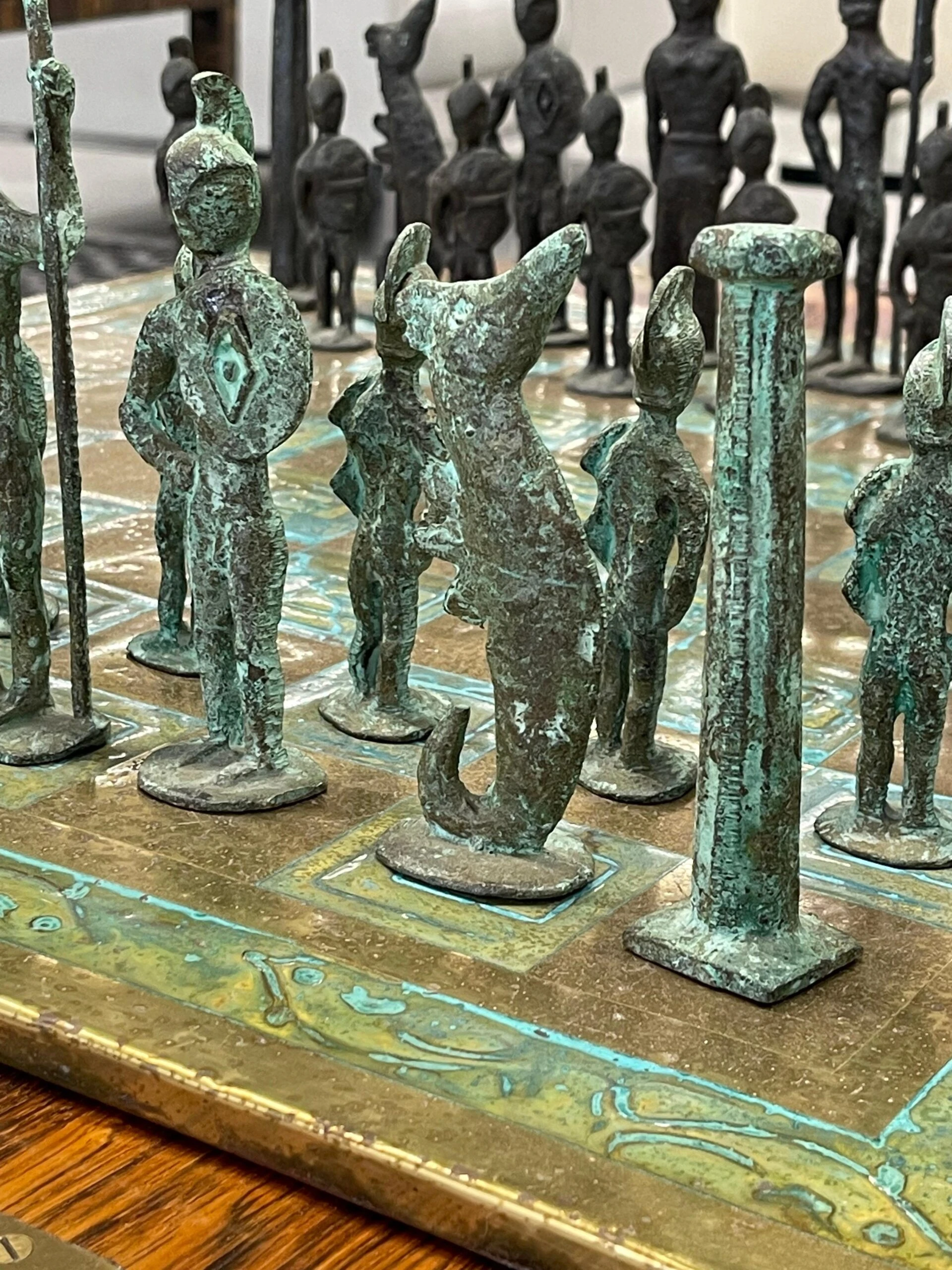 Brutalist 1960's Bronze Chess Set 3 Brutalist 1960's Bronze Chess Set - Image 3
