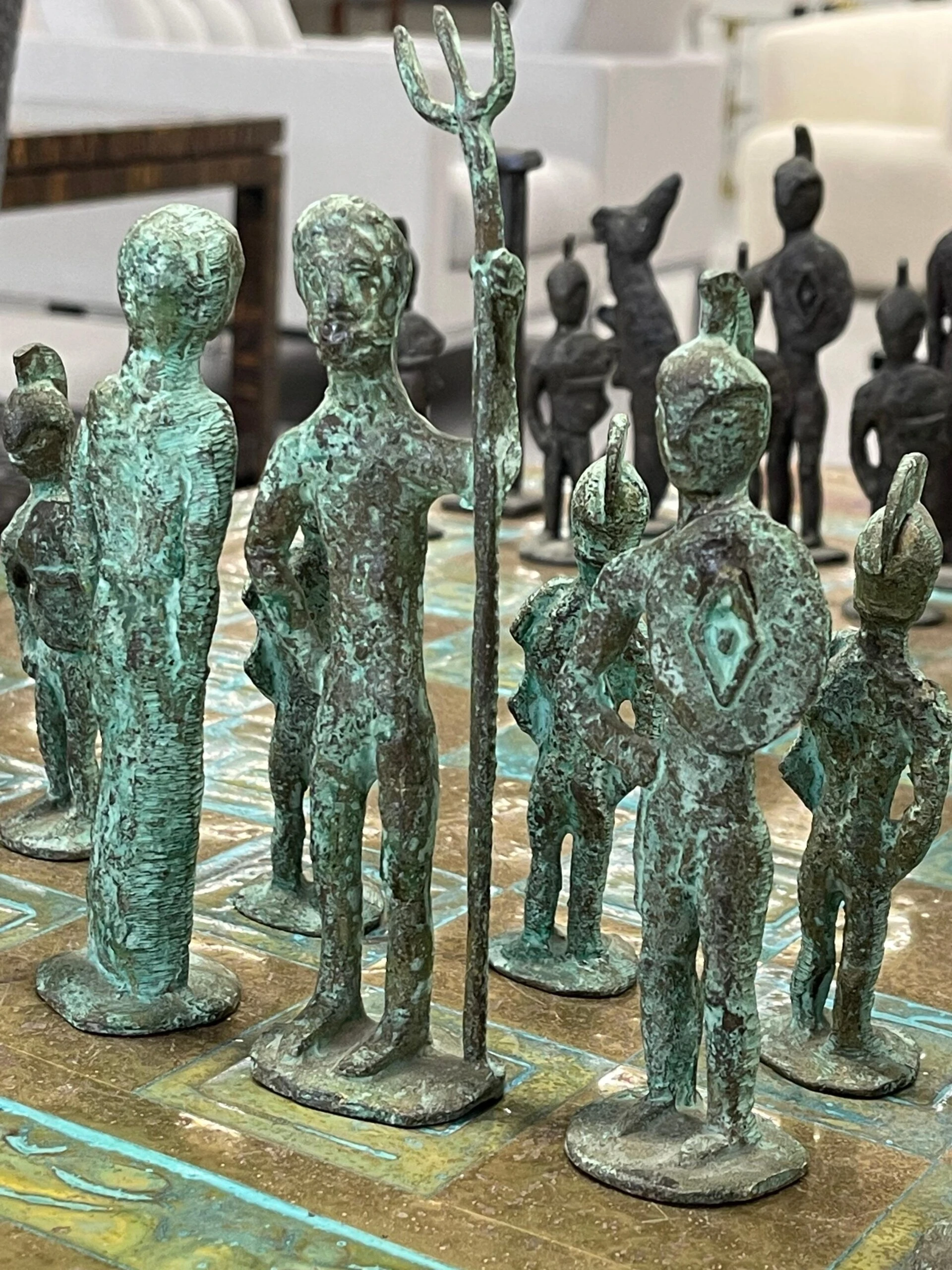 Brutalist 1960's Bronze Chess Set 4 Brutalist 1960's Bronze Chess Set - Image 4