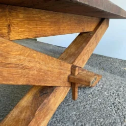 Brutalist Angular Oak Cocktail Table, France, 1950's -chairish shop brutalist angular oak cocktail table france 1950s 7074