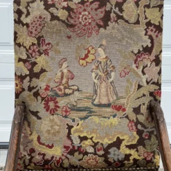 C 1900's Kittinger Style Jacobean Needlepoint Thone Chair -chairish shop c 1900s kittinger style jacobean needlepoint thone chair 1135 scaled