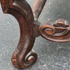 C 1900's Kittinger Style Jacobean Needlepoint Thone Chair -chairish shop c 1900s kittinger style jacobean needlepoint thone chair 5193 scaled