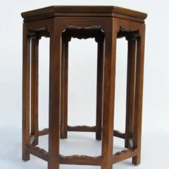 C.1960's Attr. To Baker Furniture Co. Inlaid Burl Wood & Oak Octogonal-Shaped Occasional Table -chairish shop c1960s attr to baker furniture co inlaid burl wood and oak octogonal shaped occasional table 4143 scaled