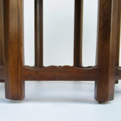 C.1960's Attr. To Baker Furniture Co. Inlaid Burl Wood & Oak Octogonal-Shaped Occasional Table -chairish shop c1960s attr to baker furniture co inlaid burl wood and oak octogonal shaped occasional table 8560 scaled