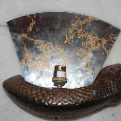 C1960's British Designer Mid Century Modern Bronze "Python" Mirror Back Wall Sconces By Wilson Laidlaw A - Pair -chairish shop c1960s british designer mid century modern bronze python mirror back wall sconces by wilson laidlaw a pair 6207 scaled