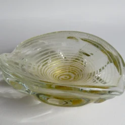 C.1960's Italian Hand-Blown Archimede Seguso Large Ovoid-Shaped Murano Bowl -Clear With White "Infinity Swirl" & Gold Leaf 14 C.1960's Italian Hand-Blown Archimede Seguso Large Ovoid-Shaped Murano Bowl -Clear With White "Infinity Swirl" & Gold Leaf -chairish shop c1960s italian hand blown archimede seguso large ovoid shaped murano bowl clear with white infinity swirl and gold leaf 7574 scaled
