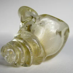 C.1960's Italian Hand-Blown Murano Conch Shell Salt Cellar Clear With Gold Dust Inclusions By Archimede Seguso 12 C.1960's Italian Hand-Blown Murano Conch Shell Salt Cellar Clear With Gold Dust Inclusions By Archimede Seguso -chairish shop c1960s italian hand blown murano conch shell salt cellar clear with gold dust inclusions by archimede seguso 4674 scaled