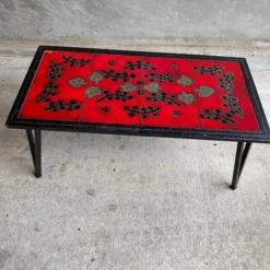 Ceramic And Steel Cocktail Table, Style Of Adnet & Carbonelle, France, 1950's -chairish shop ceramic and steel cocktail table style of adnet and carbonelle france 1950s 1289