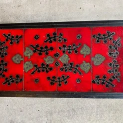 Ceramic And Steel Cocktail Table, Style Of Adnet & Carbonelle, France, 1950's -chairish shop ceramic and steel cocktail table style of adnet and carbonelle france 1950s 4951