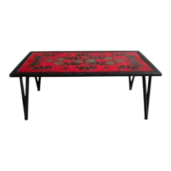 Ceramic And Steel Cocktail Table, Style Of Adnet & Carbonelle, France, 1950's