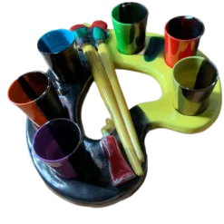 Ceramic Color Pallet Created By Vallaurais Pottery Company Circa 1990’s -chairish shop ceramic color pallet created by vallaurais pottery company circa 1990s 0842 scaled