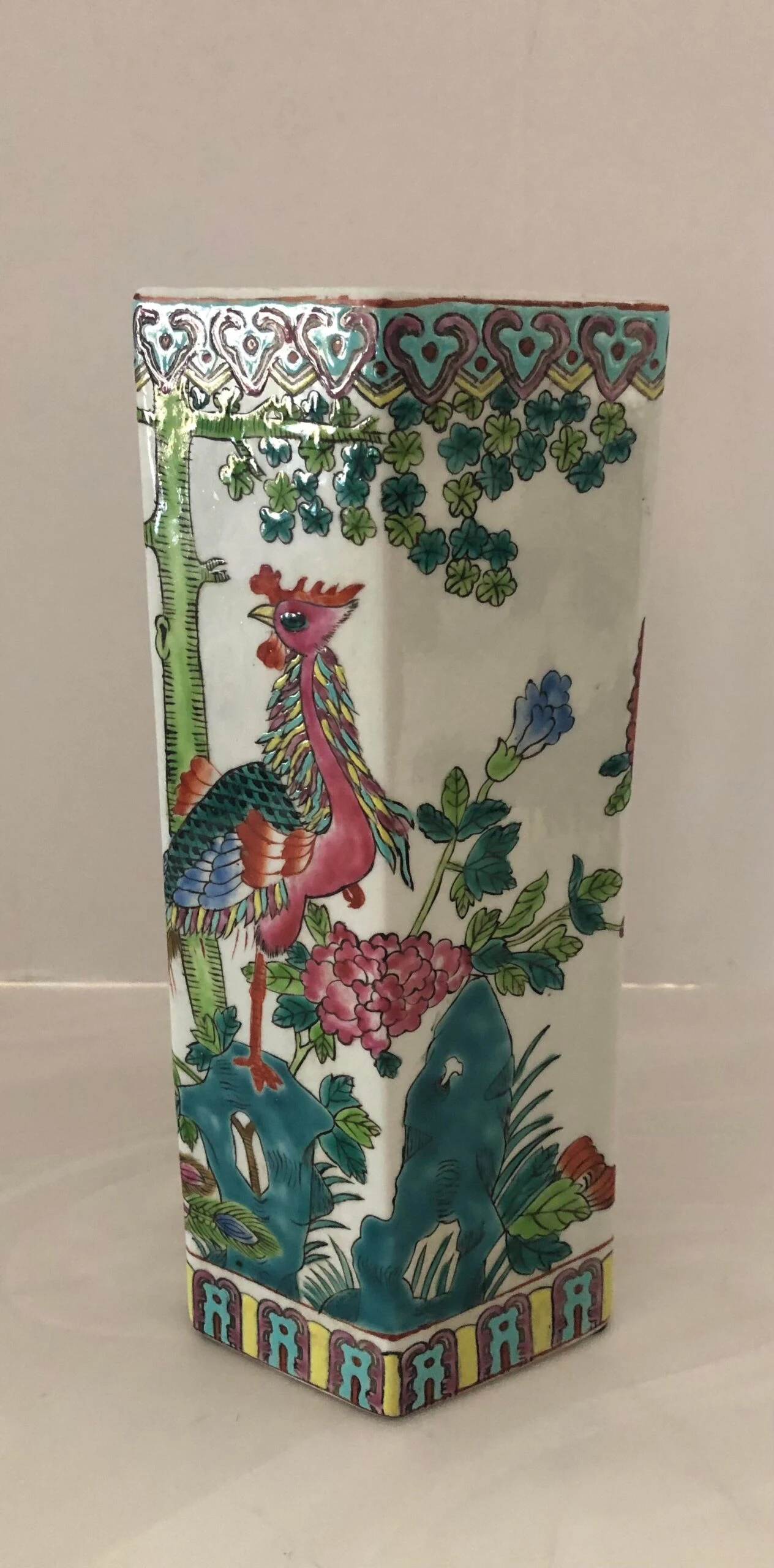 Chinese Heron Floral Ceramic Vase 1950’s 10 Chinese Heron Floral Ceramic Vase 1950’s - Image 10