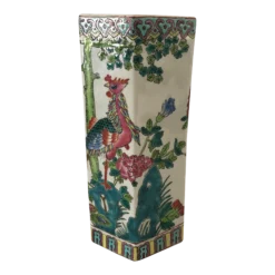 Chinese Heron Floral Ceramic Vase 1950’s
