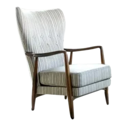 Danish Highback Easy Chair With Open Armrests By Alfred Christensen, 1940's