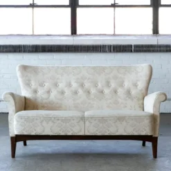 Danish Settee From Mid-1950's In Beech And Wool Fritz Hansen Model 8112 -chairish shop danish settee from mid 1950s in beech and wool fritz hansen model 8112 1836